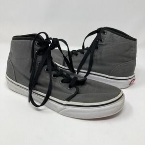 Vans High Top Gray Canvas Lace up Sneakers - Size 5